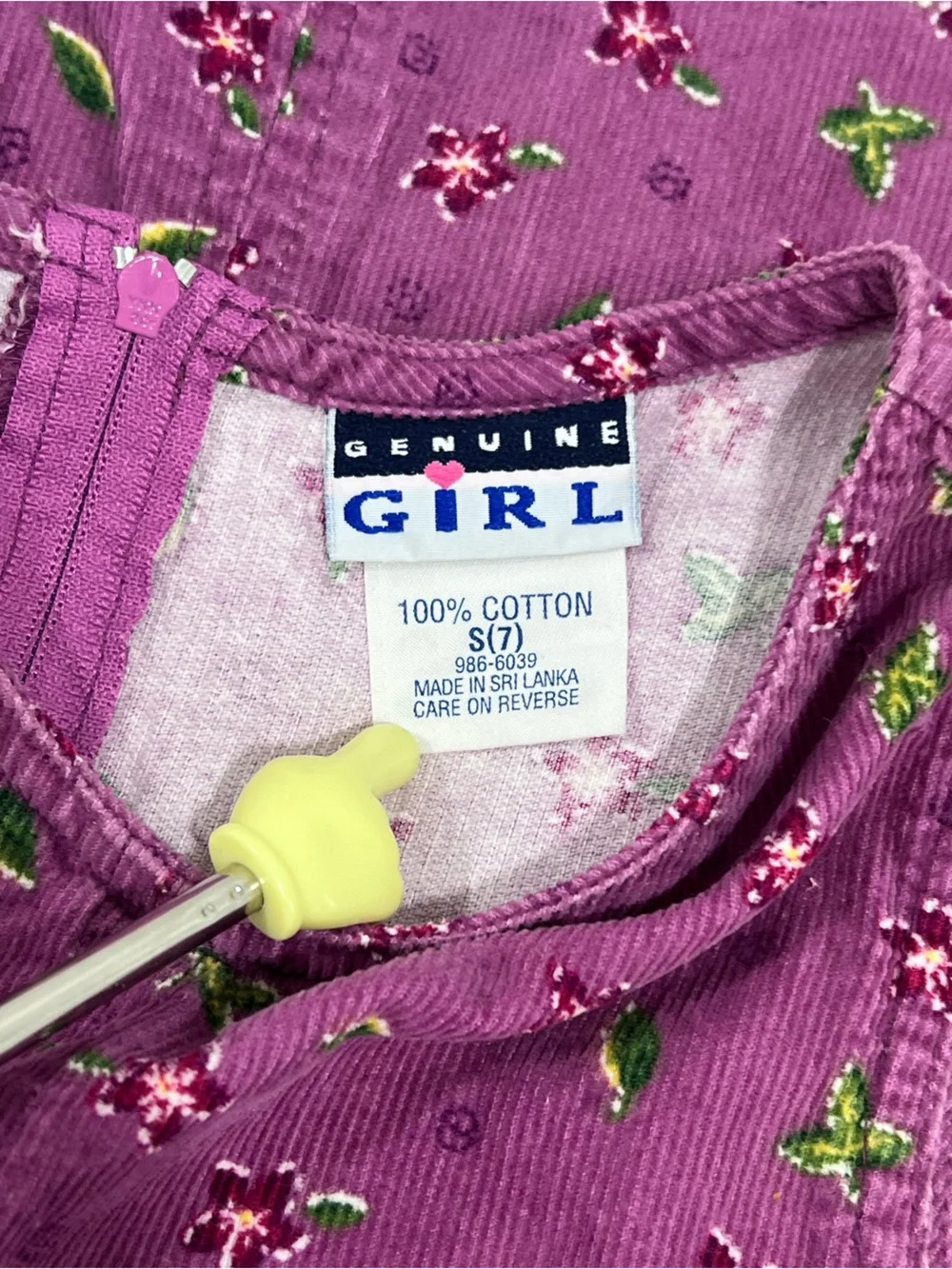 OshKosh B'gosh Purple Floral Corduroy Pinafore